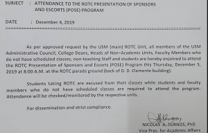 ROTC Presentation of Sponsors @ USM Parade Ground