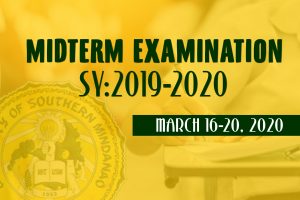 Midterm Examination for 2nd Semester SY: 2019-2020 @ University of Southern Mindanao