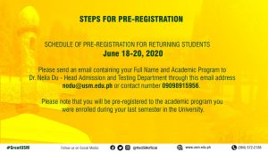 Pre-Registration for Returning Students @ Main Campus