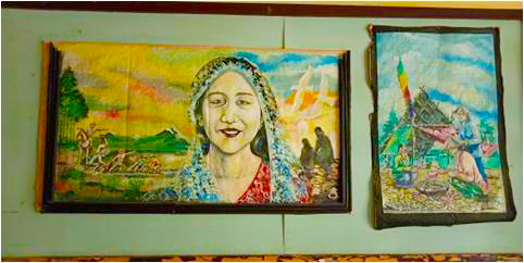 Sample of the exhibit of paintings by USM student and staff-artists