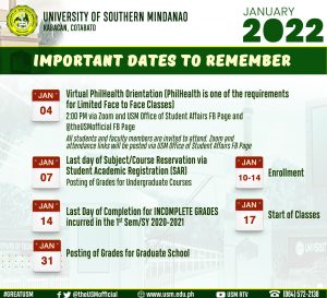 Last day of Subject/Course Reservation via Student Academic Registration (SAR) and Posting of Grades for Undergraduate Courses
