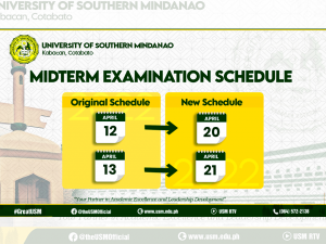 Updated Midterm Examination Schedule