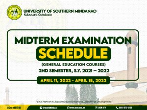 2nd Semester Midterm Examination 2022 (General Education Courses) @ USM Main Campus