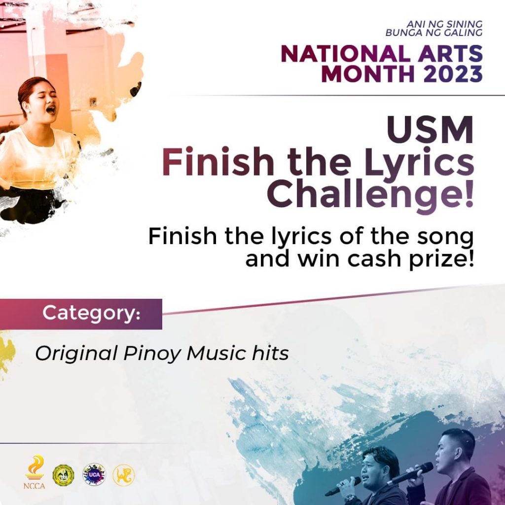 National Art Month Finish the Lyrics Challenge University of