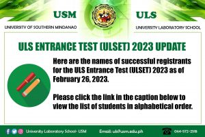Listing of registered Students @ ULS