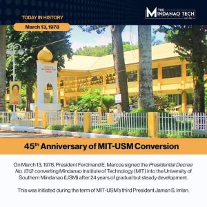 45th Anniversary of MIT-USM Conversion @ University of Southern Mindanao Main Campus