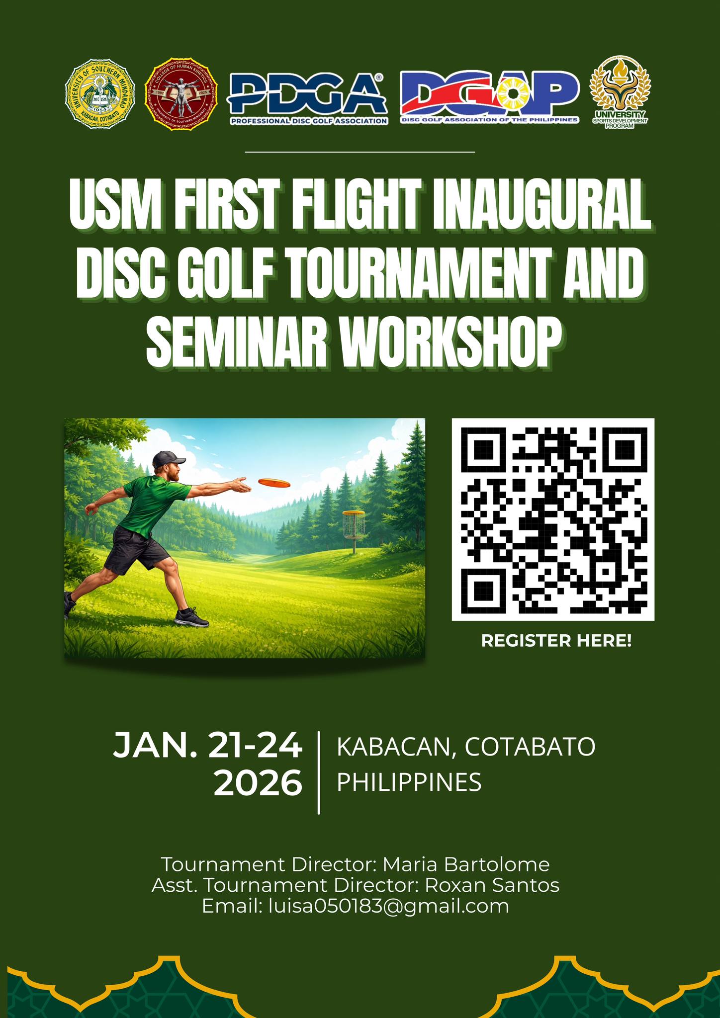 USM First Flight Inaugural Disc Golf Tournament and Seminar Workshop