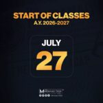 Start of Classes for A.Y. 2026-2027